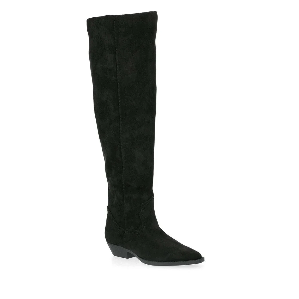 Time and Tru Women's Faux Suede‎ Western Over The Knee Boots Size 7W Wide Width